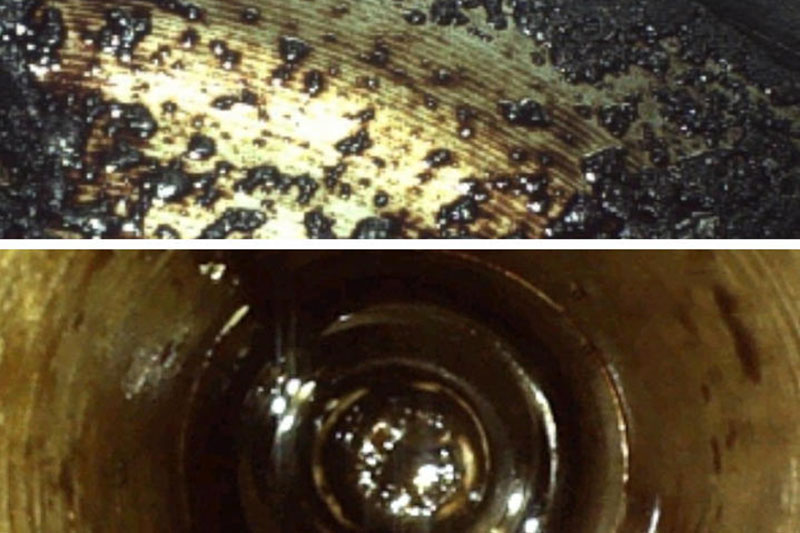 Borescope examination of the engine