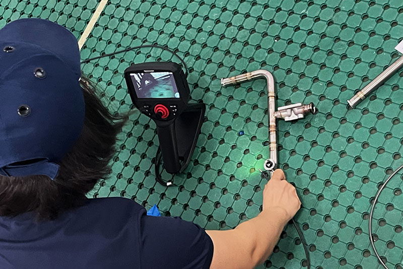 M40 borescope Inspection for Stainless Steel Process Piping